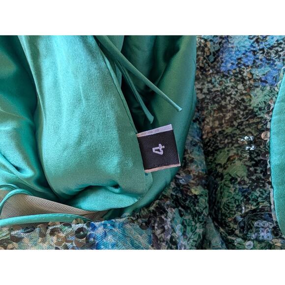 CDGNY by CD Greene Sequined Butterfly Mini Dress Size 4 Green $2250 #2J416 - Picture 9 of 11